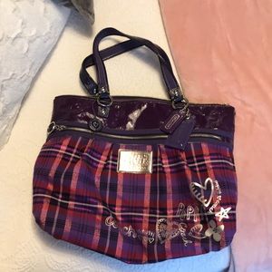 Plaid coach purse